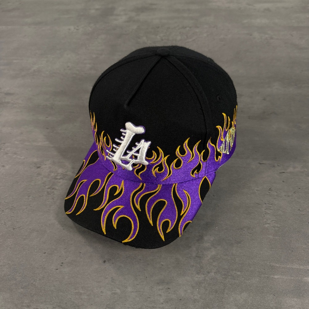 KTH KTHLA Kill The Hype LA Lakers Snapback Bone Flame Black Purple Gold